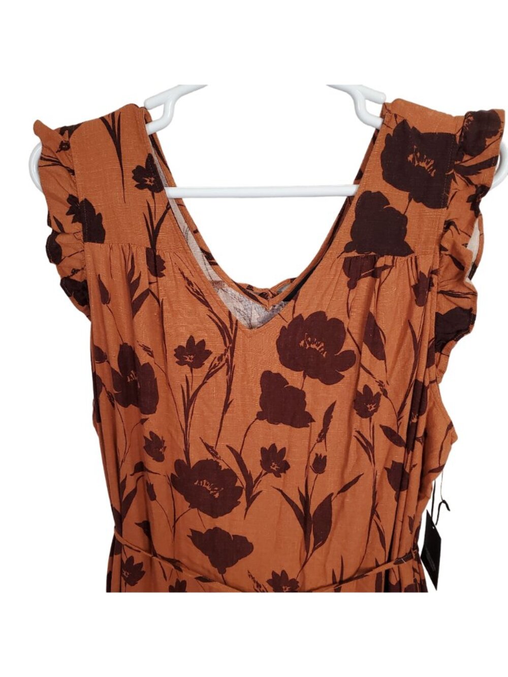 Simply Vera Wang NWT Sz 2X Dress Rayon Linen Tiered Ruffle Skirt Lined Maxi Full - Picture 4 of 16